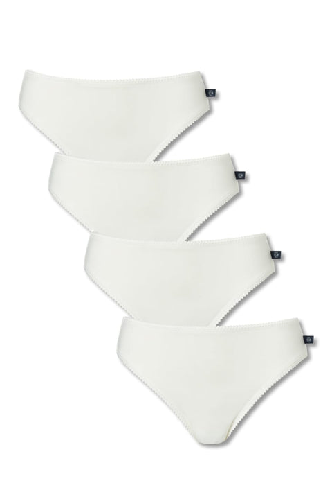 Multipack! 4 Pairs of Women's Bamboo High Leg Knickers – Ivory