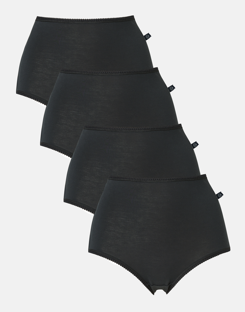 Multipack! 4 Pairs of Women's Bamboo Full Briefs – Black
