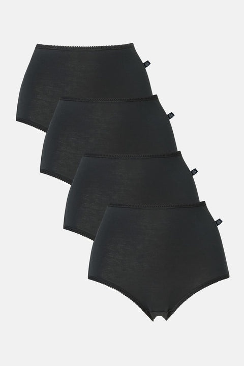 Multipack! 4 Pairs of Women's Bamboo Full Briefs – Black