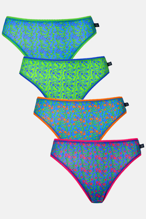 Multipack! 4 Pairs of Women's Bamboo High Leg Knickers – Boom Bloom!