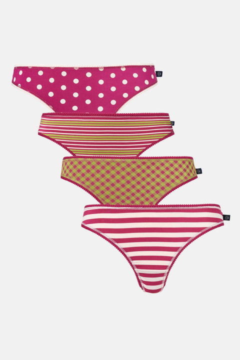 Multipack! 4 Pairs of Women's Bamboo Thongs – Rhubarb Sugar