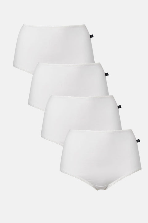 Multipack! 4 Pairs of Women's Bamboo Full Briefs – White