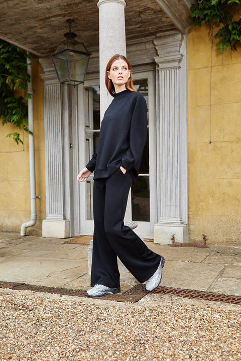 Women's Turtle Neck Lounge Set - Black