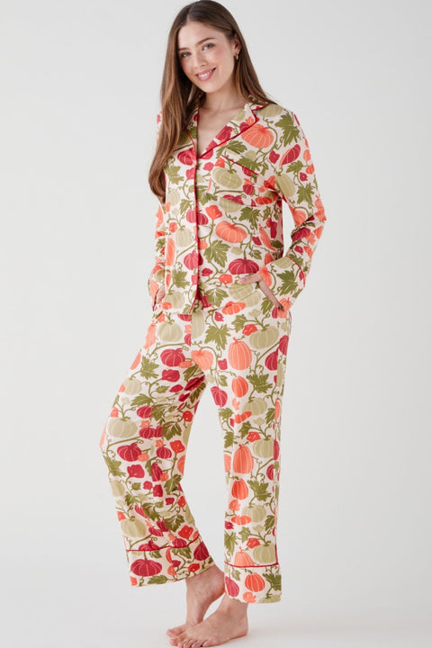 Women's Modal Pyjama Trouser Set - Pumpkin Patch