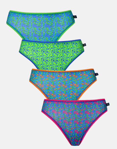 Multipack! 4 Pairs of Women's Bamboo High Leg Knickers – Boom Bloom!