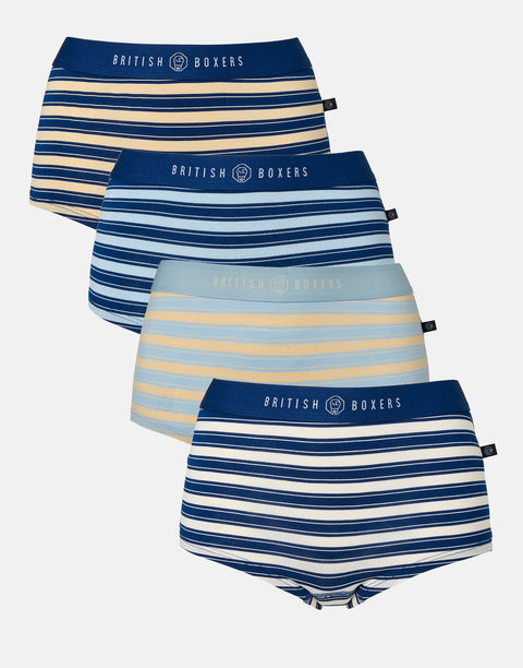 Multipack! 4 Pairs of Women's Bamboo Hipster Boxer Briefs – On The Pier