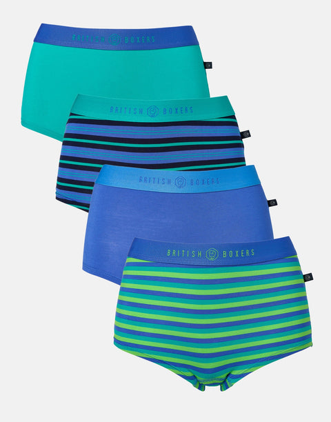 Multipack! 4 Pairs of Women's Bamboo Hipster Boxer Briefs – Perfect Day