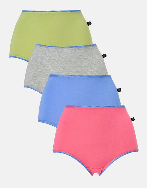 Multipack! 4 Pairs of Women's Bamboo Full Briefs – Fresh Pastels