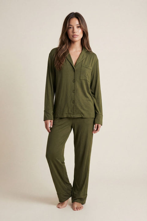 Women's Modal Pyjama Trouser Set - Olive