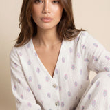 Women's Muslin V-Neck Pyjama Trouser Set - Floral