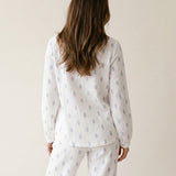 Women's Muslin V-Neck Pyjama Trouser Set - Floral