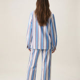 Women's Cotton V-Neck Pyjama Trouser Set - Stripe