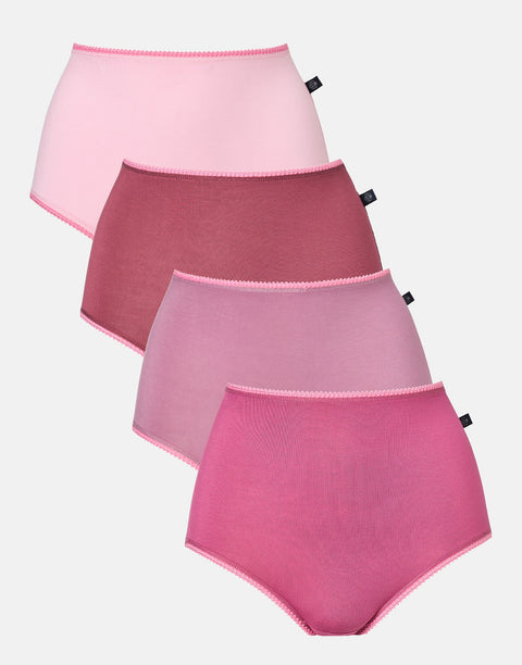Multipack! 4 Pairs of Women's Bamboo Full Briefs – Bunch of Roses