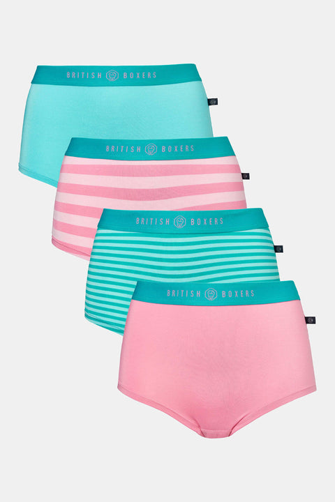 Multipack! 4 Pairs of Women's Bamboo Hipster Boxer Briefs – Ice Cream Parlour