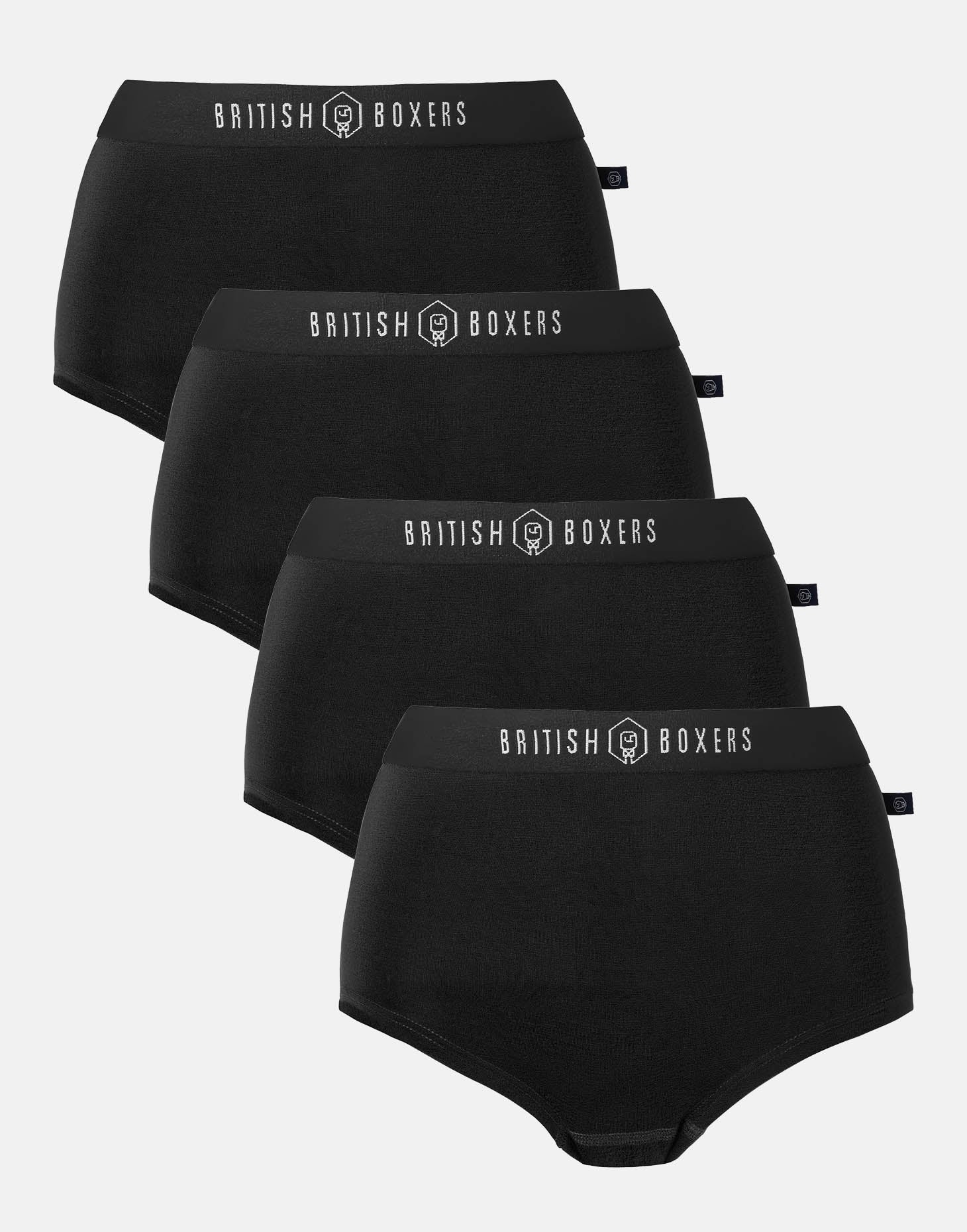 Multipack! 4 Pairs of Bamboo Hipster Boxer Briefs – Kohl Black - British Boxers
