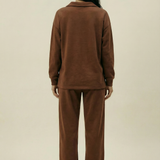 Women's Collar Lounge Set - Chocolate