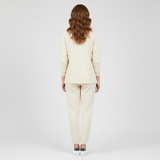 Women's Funnel Zip Neck Lounge Set - Cream