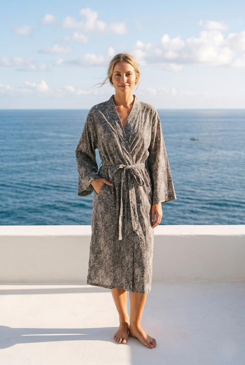 Women's Linen Robe - Wild Thing
