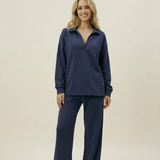 Women's Collar Lounge Set - Navy
