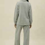 Women's Collar Lounge Set - Grey Marl