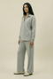 Women's Collar Lounge Set - Ash Grey