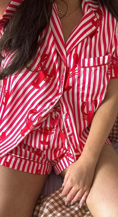 Women's Pyjama Short Set - Lobster