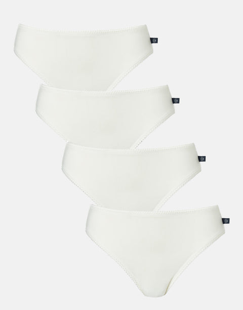 Multipack! 4 Pairs of Women's Bamboo High Leg Knickers – Ivory