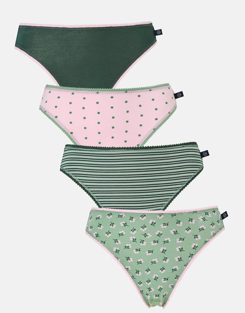 Multipack! 4 Pairs of Women's Bamboo High Leg Knickers – Juniper