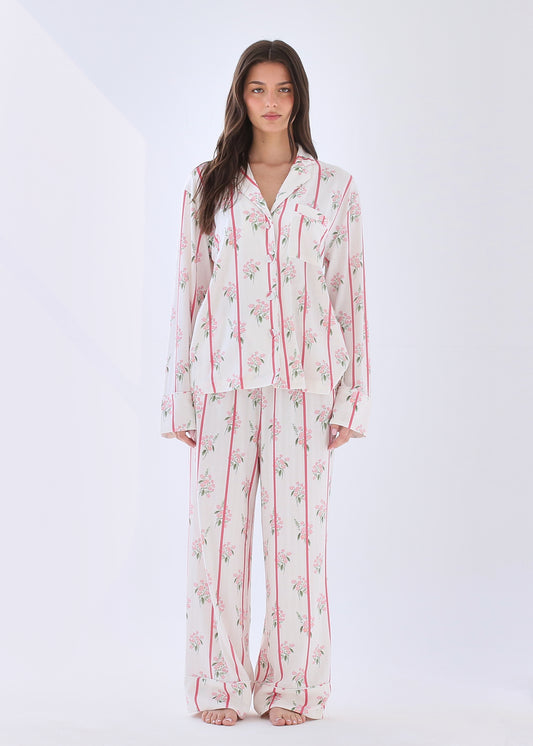 Floral Stripe Trouser Set
