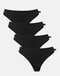 Multipack! 4 Pairs of Women's Bamboo Thongs – Black