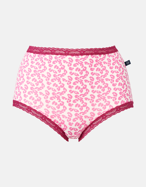Multipack! 4 Pairs of Women's Bamboo Lace Full Briefs – Leopard Rose