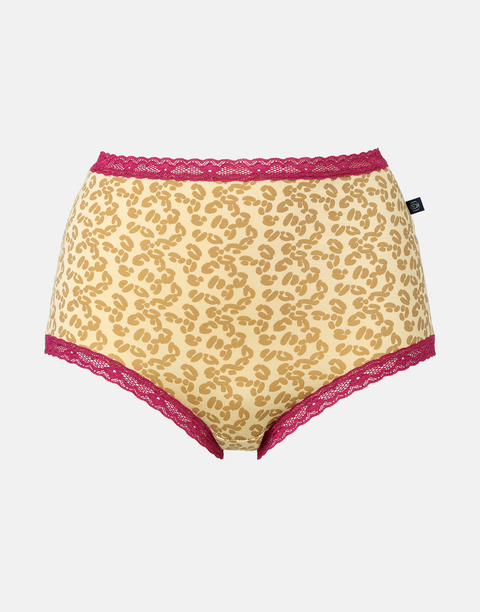 Multipack! 4 Pairs of Women's Bamboo Lace Full Briefs – Leopard Rose