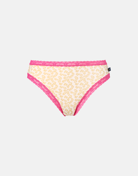 Multipack! 4 Pairs of Women's Bamboo Lace High Leg Knickers – Leopard Rose