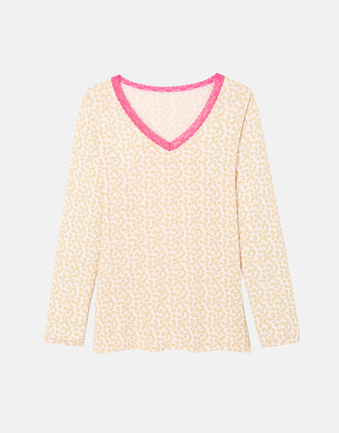 Women's Bamboo Lace Relaxed Pyjama Set – Leopard Rose