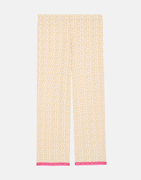 Women's Bamboo Lace Relaxed Pyjama Set – Leopard Rose