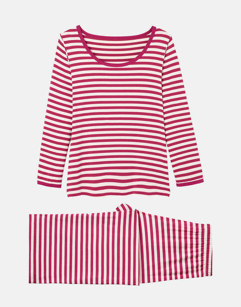 Women's Bamboo Relaxed Pyjama Set – Sugar Plum Stripe