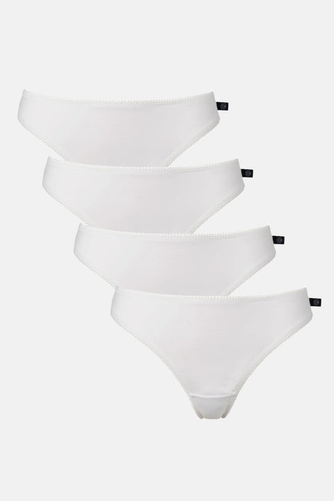 Multipack! 4 Pairs of Women's Bamboo Thongs – White