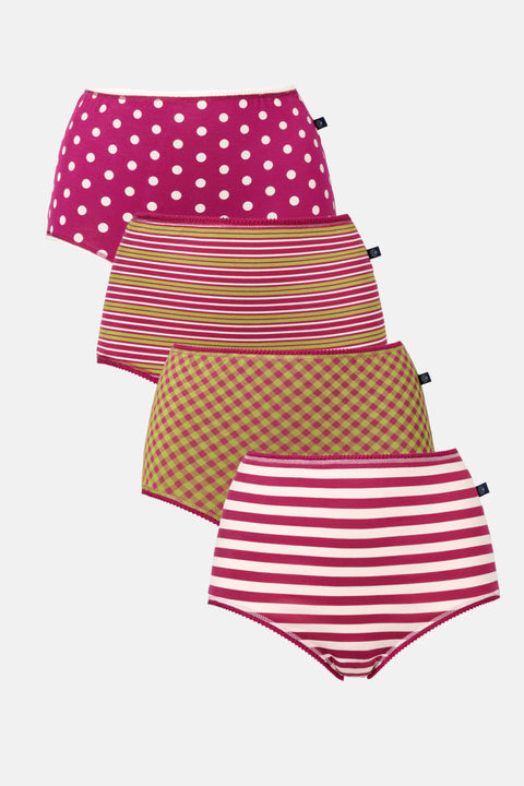 Multipack! 4 Pairs of Women's Bamboo Full Briefs – Rhubarb Sugar