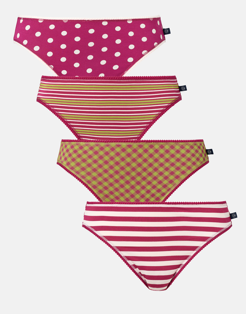 Multipack! 4 Pairs of Women's Bamboo High Leg Knickers – Rhubarb Sugar