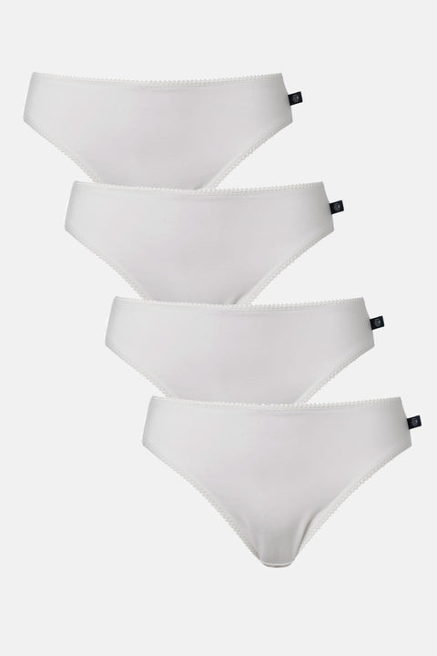 Multipack! 4 Pairs of Women's Bamboo High Leg Knickers – White
