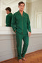 Men's Brushed Cotton Jersey Pyjama Trouser Set - Forest Green