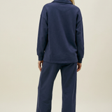 Women's Collar Lounge Set - Navy
