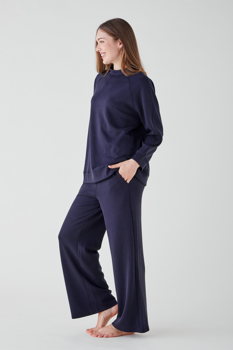 Women's Turtle Neck Lounge Set - Navy