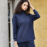 Women's Funnel Zip Neck Lounge Set - Navy