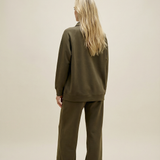 Women's Button Collar Lounge Set - Olive
