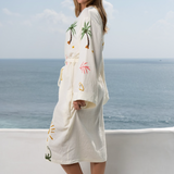 Women's Muslin Robe - Tropical