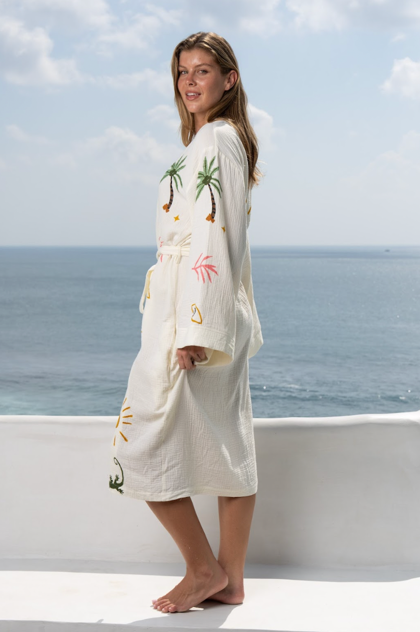 Tropical Cotton Robe | Lightweight Summer Dressing Gown The Night Store Tropical Cotton Robe | Lightweight Summer Dressing Gown The Night Store