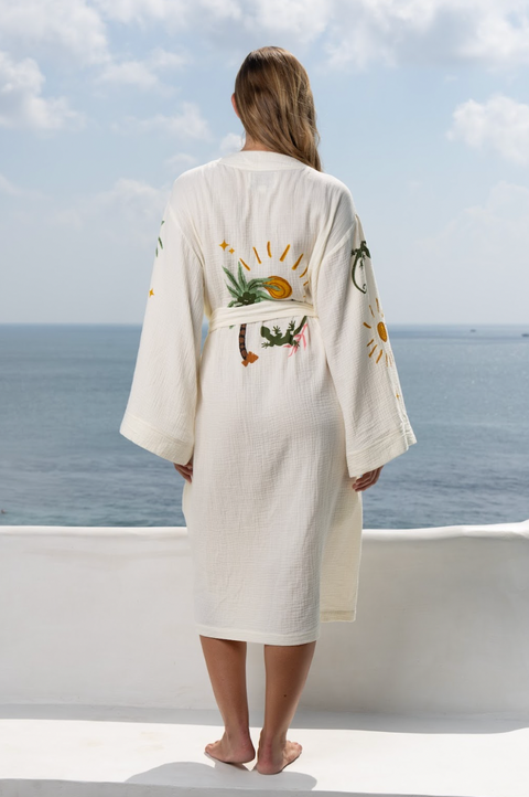 Women's Muslin Robe - Tropical