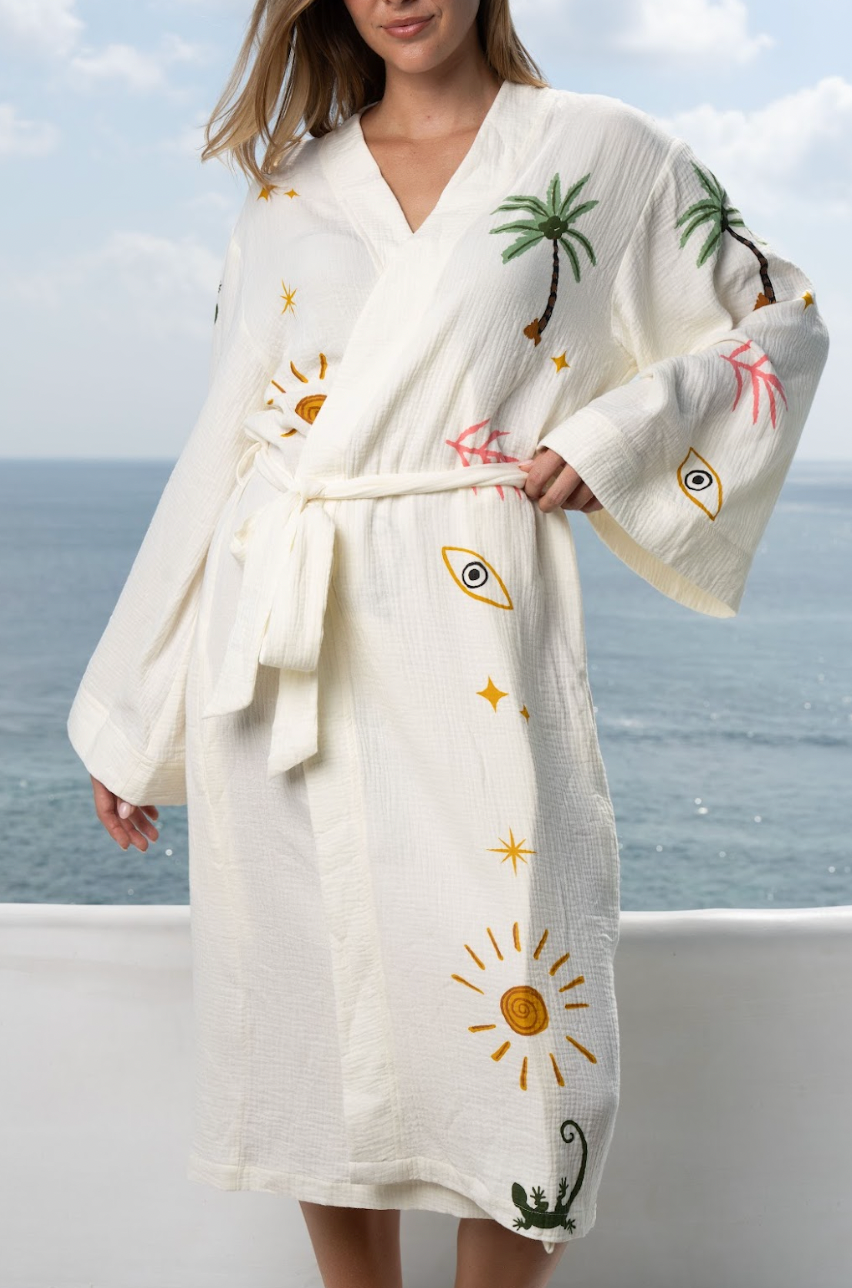 Tropical Cotton Robe | Lightweight Summer Dressing Gown The Night Store Tropical Cotton Robe | Lightweight Summer Dressing Gown The Night Store