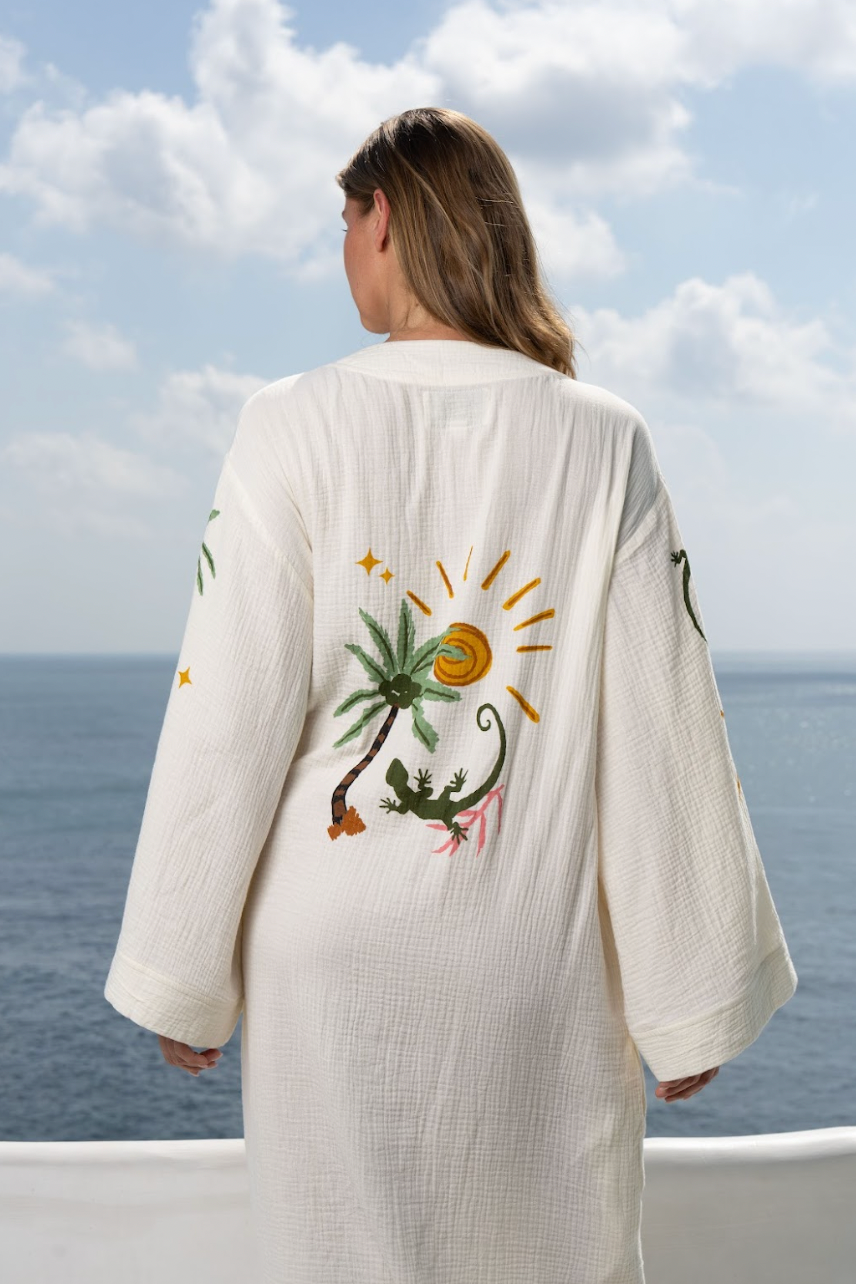 Tropical Cotton Robe | Lightweight Summer Dressing Gown The Night Store Tropical Cotton Robe | Lightweight Summer Dressing Gown The Night Store